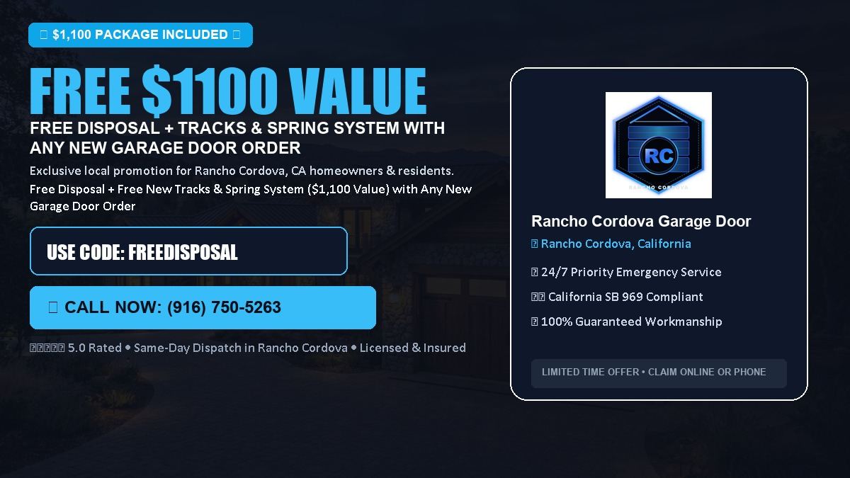 Rancho Cordova Garage Door Service FREE Haul-Away & Heavy-Duty Tracks with New Door